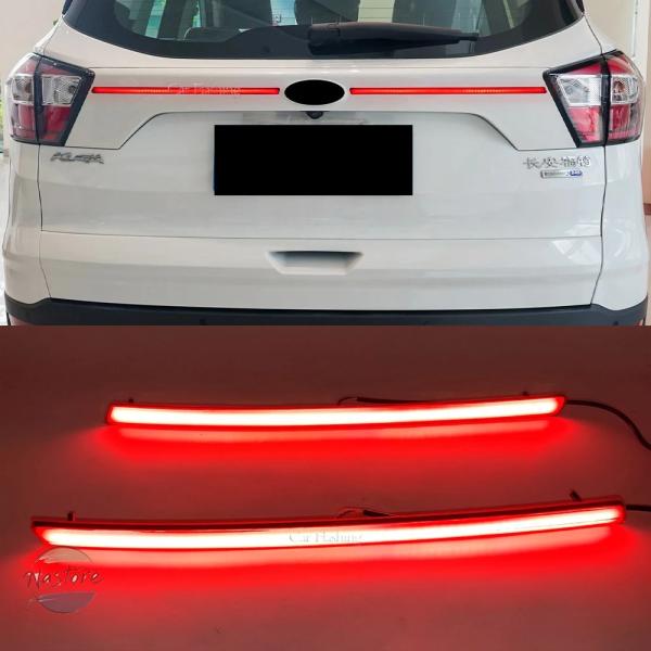 並行輸入品 テールライト カスタムパーツ アクセサリー ウィンカー ブレーキ フォード クーガ リア バンパー 赤色 led リフレクター ランプ ハザード