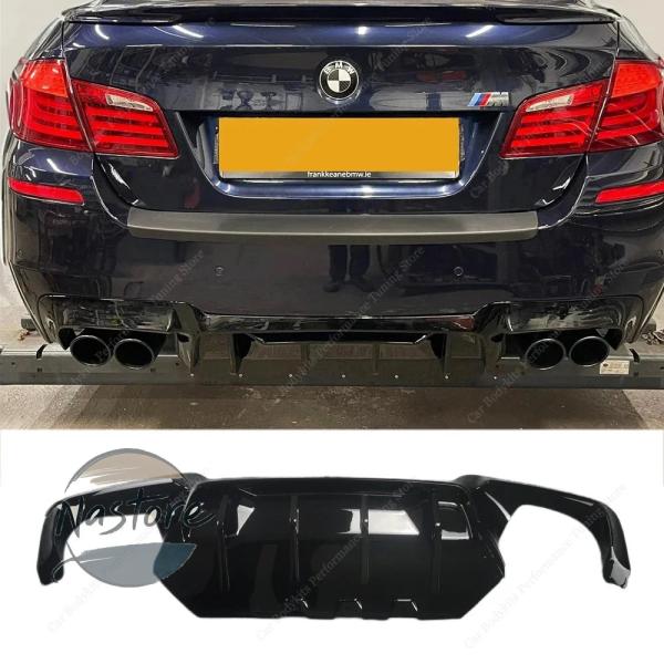 リアバンパーリップスプリッター グロスブラック コンペティションスタイル BMW F10 ディフューザー M5 4.4T V8専  30 2011 2016 2