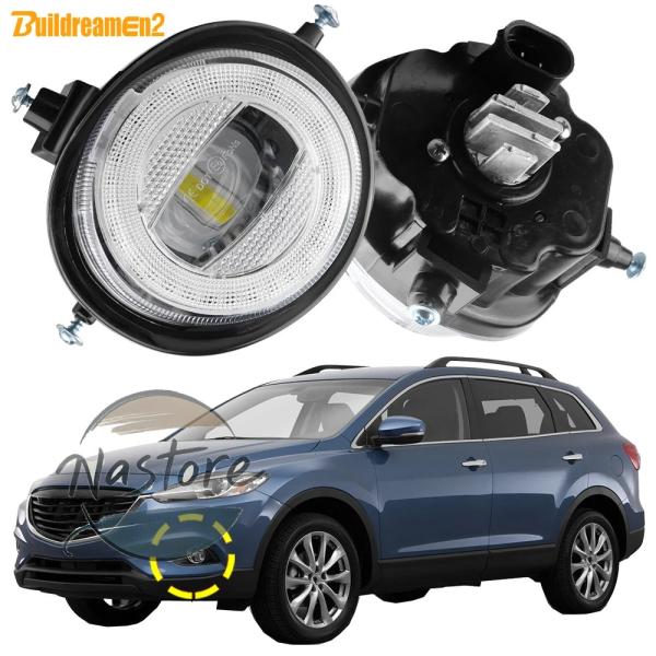 並行輸入品 h11 マツダ mazda フォグランプ 2ピース 30w ドライバー+助手席ledレンズdrl 12v cx-9 cx9 2013 2014 20