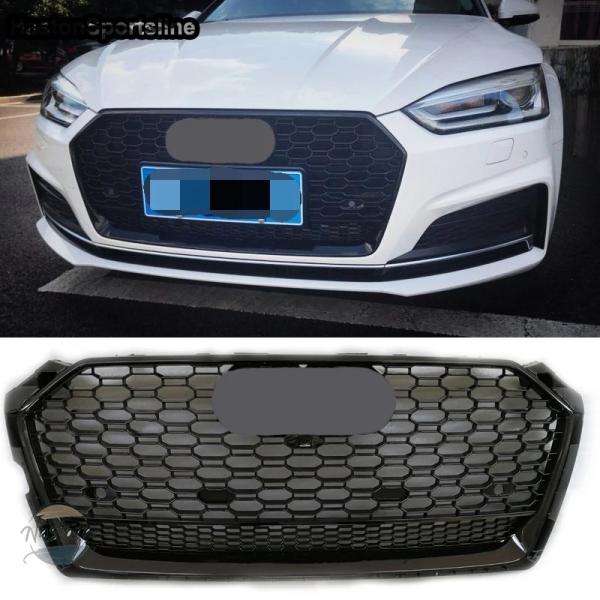 並行輸入品 アウディ audi フロント rs5クワトロスタイルスポーツハニカムフードグリルグロスブラック a5 s5 sline 2016-2020 部品 カ