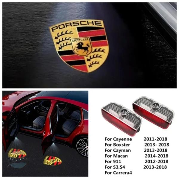 【並行輸入品】ポルシェ カイエン 92A MK2 958 ボクスター 911 マカン 982 95B ケイマン用 LED 車ドアウェルカムゴーストシャドウカーテ