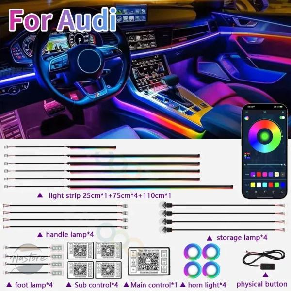 並行輸入品 アウディ audi a3 rgb 22in1 内アクリルアンビエントライト
