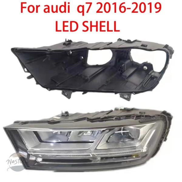 並行輸入品 アウディ ヘッド アウディ Q7 LED 2016-2019 ライトベース カーヘッドライトライトボックス ヘッドライト ブラック プラ