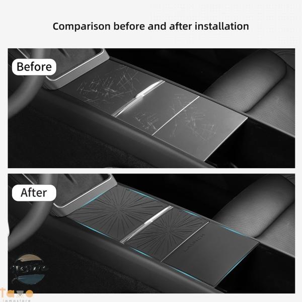 テスラ モデルY 2025年発売 ジュニパー/モデル3 ハイランド カー センター コンソール パネル 滑り止め マット アームレスト パッド