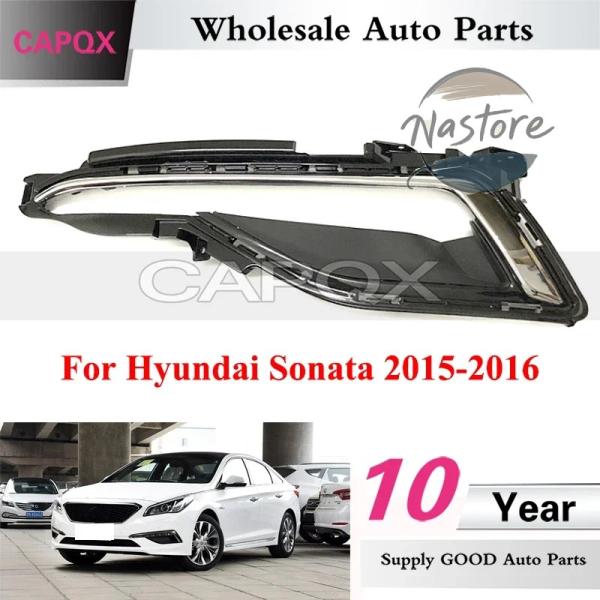 CAPQX フロントバンパー フォグランプフレームカバー ヒュンダイ ソナタ 2015-2016 デイランニングライトグリルリッド デイライトフレーム