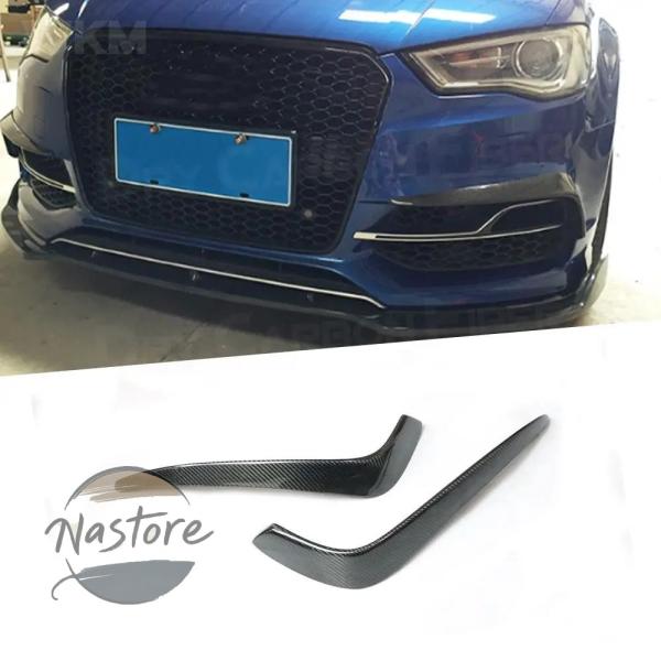 カーボン  カーフロント  フォグランプ トリムストリップ まぶたフレーム バンパー アウディ Audi  A3 S3セダン2013 2016 1セットあたり2