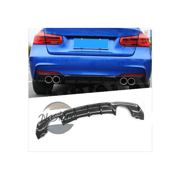 並行輸入品 BMW リア 部品 カスタムパーツ アクセサリー バンパーディフューザー カーボン ルックabs グロスブラック 3シリーズf30mスポーツセダン2
