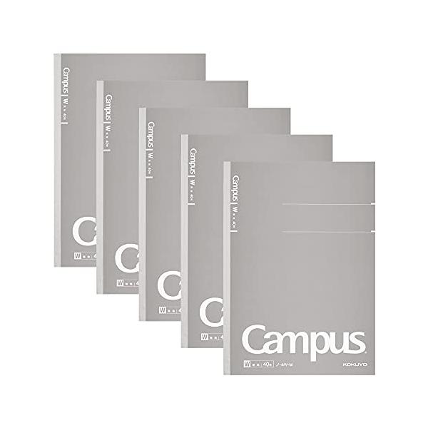 他サイト： コクヨ(KOKUYO) キャンパスノート 大人キャンパス 無地 B5 40枚 5冊パック ノ-4W-MX5SET グレーの商品画像