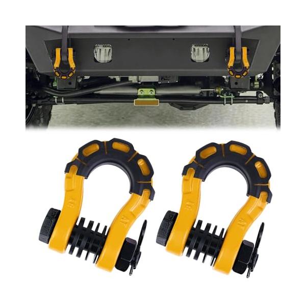 車 シャックル 牽引フック 8ton トレーラー ヒッチ フック Dリング 8トン牽引力 カート トラック オフロード キャンピング 保護カバー