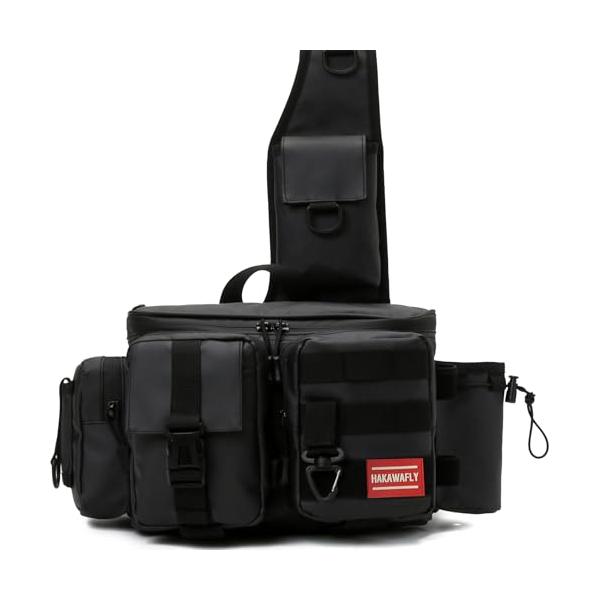 釣りバッグBlack-防水2.0/中型/8830DJFG75412・Color:Black-防水2.0・2024年最新版5WAY多機能釣り専用釣りバック5WAY式、フィッシングバッグ・ショルダーバッグ・ ウエストバッグ・ ハンドバッグ ・メ...