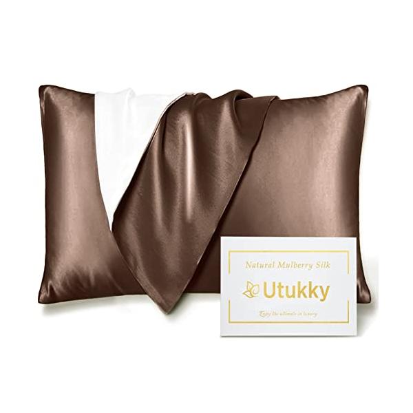 Utukky 枕カバー シルク枕カバー TVで紹介43×63cm 片面枕カバーシルク シルク100％枕カバー 6Aランク 封筒式 テンセル シル