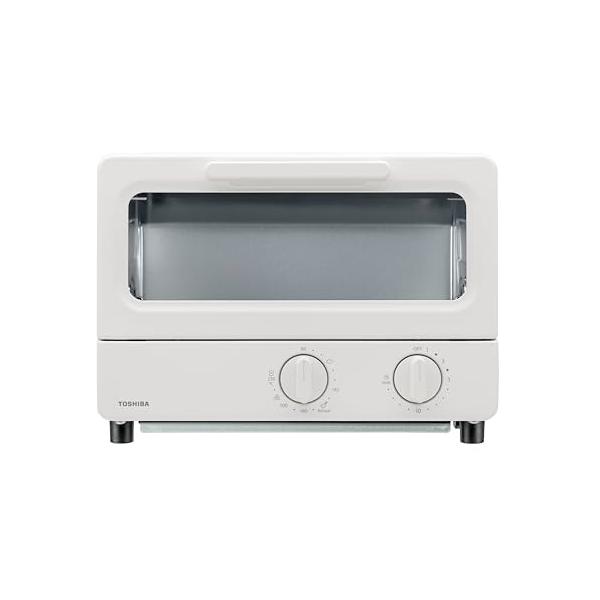TOSHIBA(東芝) トースター オーブントースター 2枚焼き HTR-PZ3(W) ミルキーホワイト 温度調節機能付き 受皿付き タイマー1