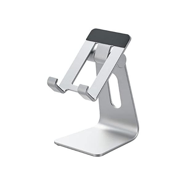 他サイト： エレコム スマホスタンド 卓上 滑り止め付き 角度固定 調節 アルミ素材 ケーブルホール付 4.6~6.9インチ対応  iPhone Androの商品画像