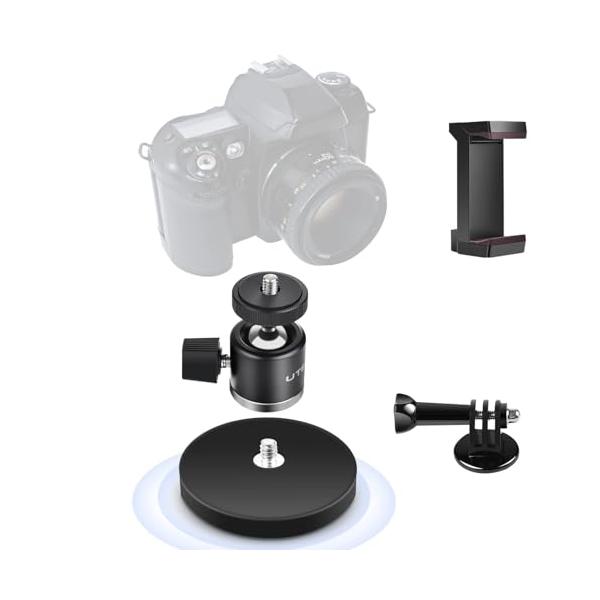 UTEBIT 自由雲台 カメラ磁気スタンド 66MM カメラ 固定 マグネット 雲台 360度回転 垂直耐荷重20kg 雲台 セット スマホクリ