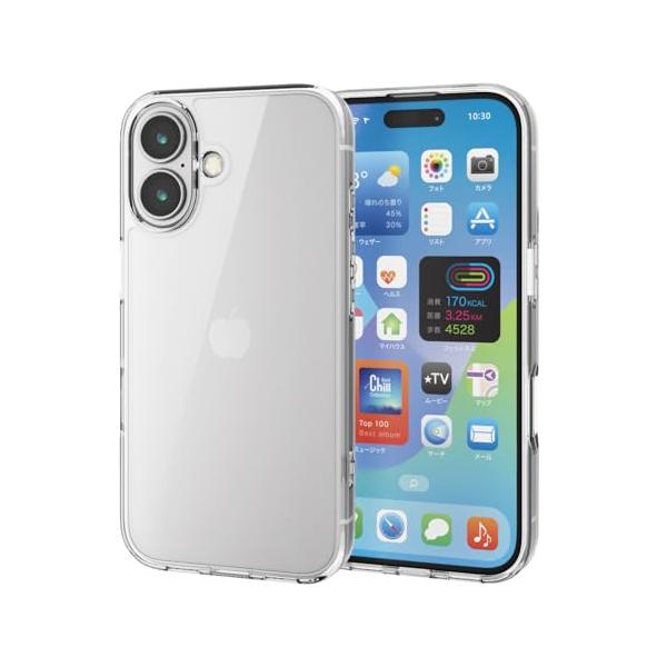 他サイト： エレコム iPhone 16 ケース クリア 透明 耐衝撃 衝撃吸収 高耐久 TPU+ポリカーボネート 黄ばみにくい ストラップホール付き ワイの商品画像