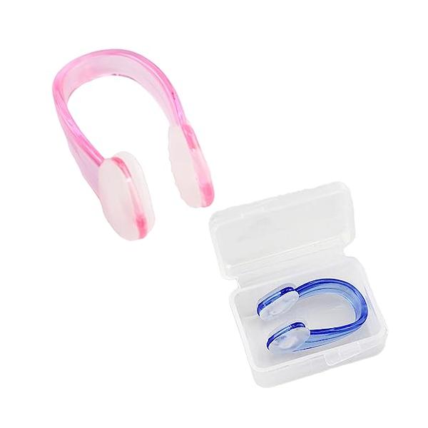 ピンク、ブルー/-/-・Color:ピンク、ブルー・?パッケージ内容ノーズクリップ*2。・?サイズノーズクリップ長3.5cm*幅2cm*厚1.5cm、 収納ボックス長4.5cm×幅4cm×厚2.5cm。・?洗濯良質のシリコン素材を採用し、無...