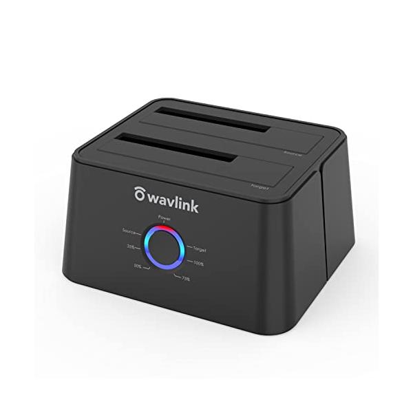 WAVLINK USB 3.0 SATA I/II/III デュアルベイ 外付けハードドライブ ドッキングステーション HDDスタンド 2.5/