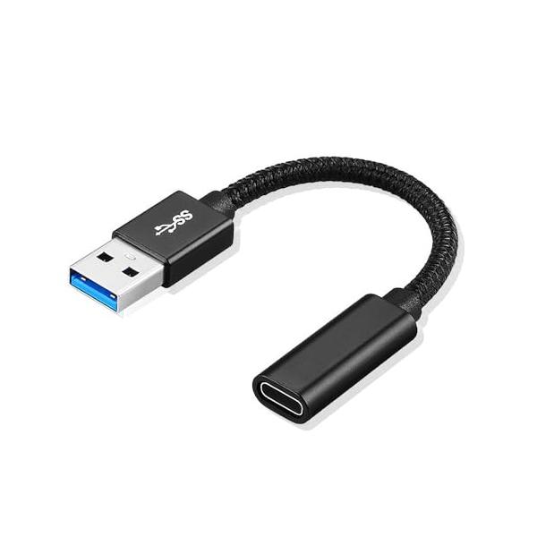 USB3.1変換アダプター (ブラック) タイプc (メス) to USB 3.1 (オス) アダプタ USB Type C変換接続線 3A急速