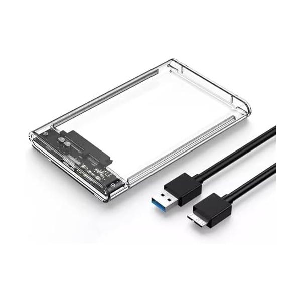 Generic 透明な2.5インチUSB 3.0 HDDケース、SATAポート対応、USB 3.0ケーブル付属 (すべすべした)