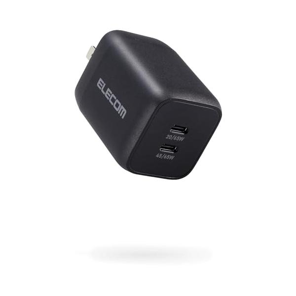 他サイト： エレコム 充電器 Type-C 2ポート 65W USB PD対応 PPS対応 QC3.0対応 Magsafe3対応 折りたたみ式プラグ  iPの商品画像