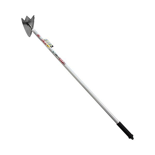 他サイト： 千吉(Senkichi) アルミ柄 マルチ三角ホー 柄長約1200mm 多用途に使える ステンレスヘッド ギザ刃付の商品画像