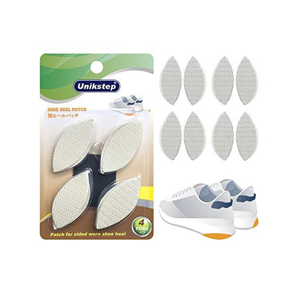 シューリペアホワイト/6x2.6cm/-・Color:ホワイト・パッケージ個数:4・靴ヒールの片側の磨耗の修復・スニーカー、紳士靴、レディース フラットシューズに適している・包装に含まれているもの： ゴムの修復パッチは 4 足（8 個） サ...