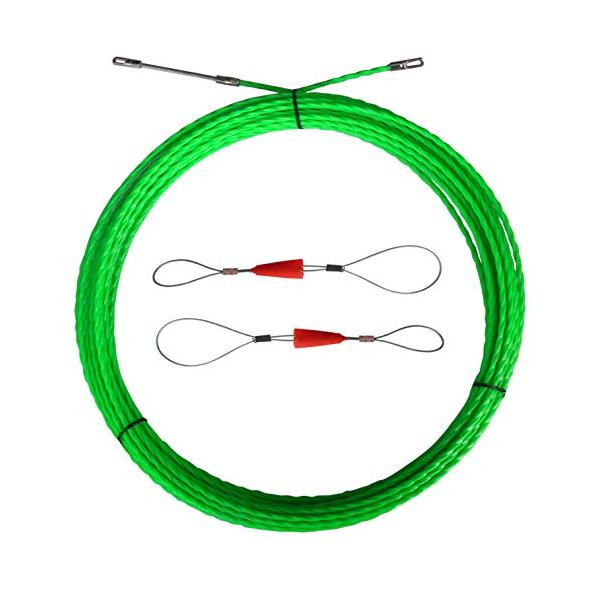 Aewio ロッド径 4.5mm 20m 通線ワイヤー スチールワイヤー 配線 通線工具 入線専用ワイヤー (20mグリーン)
