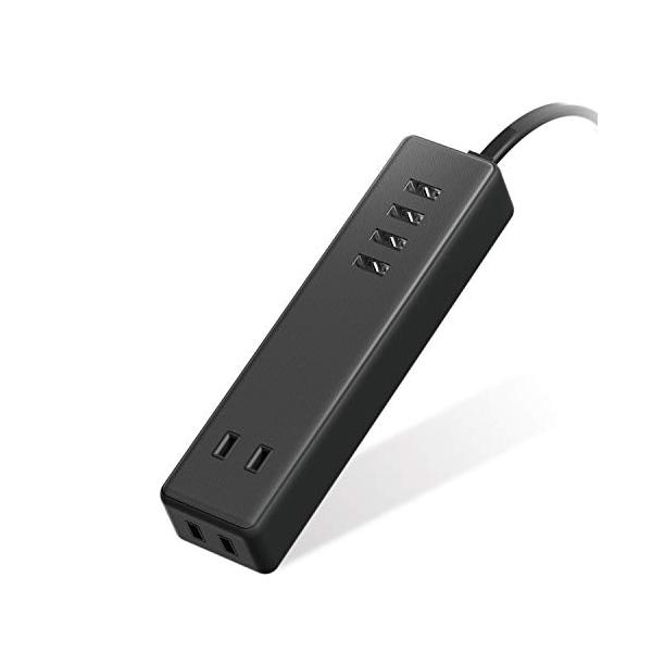 (1) 電源タップ単品・ブラック USB-A×4 &amp; 2個口 ECT-0415BK・・Color:ブラックStyle:(1) 電源タップ単品・2つのAC差込口と4つのUSBポートを搭載したUSBタップです。・本製品一つで別途ACアダ...
