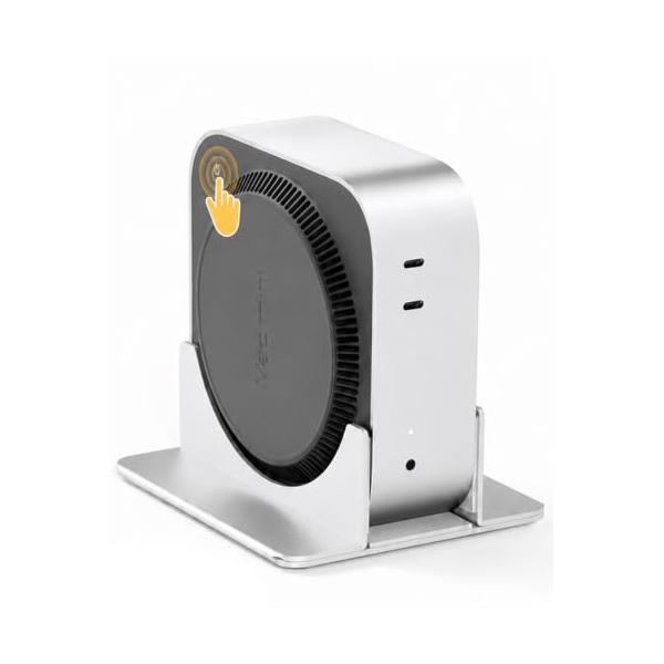 Mac Mini M4 スタンド - 縦置きデスクホルダー、電源ボタンに簡単
