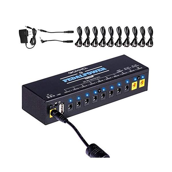 他サイト： GOKKO AUDIO パワーサプライ エフェクターペダル用 エレキギター用 電源 10独立9V/12V/18V DC出力 電源供給 (プラス)の商品画像