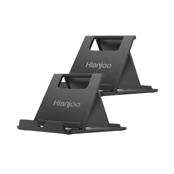 他サイト： Hianjoo2セットスマホスタンド タブレットスタンド 折りたたみ式 角度調整 薄型 軽量 スマホホルダー 各種スマホに対応 (ブラック+ブラの商品画像