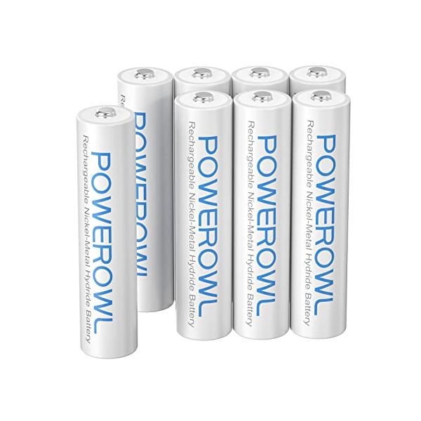 他サイト： POWEROWL単4形充電式ニッケル水素電池8個セット 大容量 自然放電抑制 環境保護（1000mAh、約1200回循環使用）の商品画像