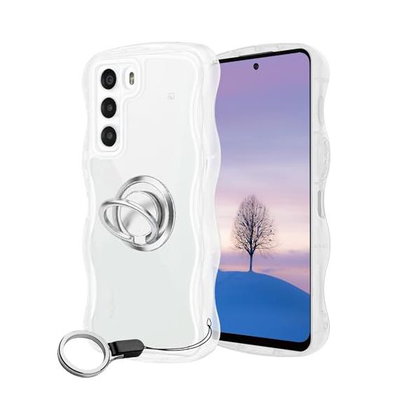 ZTE Nubia S 5G A403ZT ケース クリア ウェーブ リング付き TPU波状のバンパー 透明 スマホケース かわいい うねうね