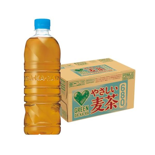 GREEN DA・KA・RA(グリーンダカラ) サントリー やさしい麦茶 ラベルレス お茶 ペットボトル 680ml ×24本 まとめ売り実施中