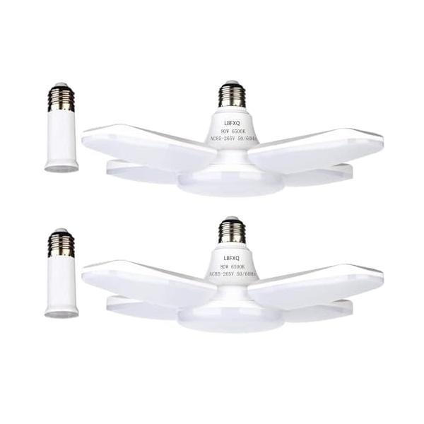 LBFXQ ガレージライトled 作業灯 led シーリングライト 80W 6500K 天井照明 照明 取付簡単 工事不要 角度調節 車庫 倉庫