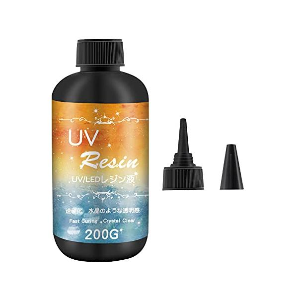 他サイト： UNOKKI レジン液 高い透明 200g UV/LED対応 レジン液 大容量 高い透明 UVレジン液 ジュエリー等に適用クリアuvレジン 硬化の商品画像