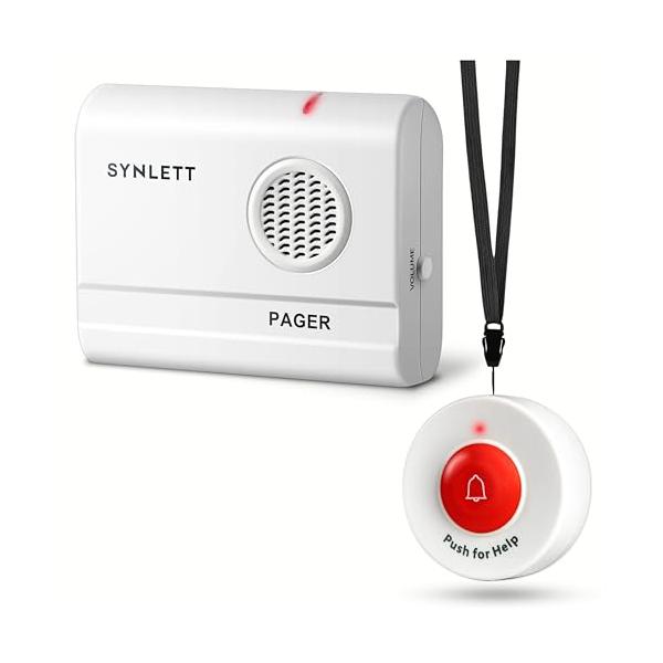 SYNLETT 呼び出しベル ナースコール 家庭用 ポケットベル 無線 防水 高齢者/妊婦/患者向け 介護 看護ボタン 3段階音量調節 (受信機