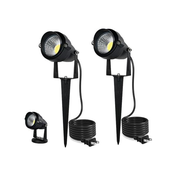 2025年改良LED ガーデンライト 昼光色 6000K 10W 屋外用ライト 1280ルーメン ガーデンスポットライト IP66防水庭園灯 上