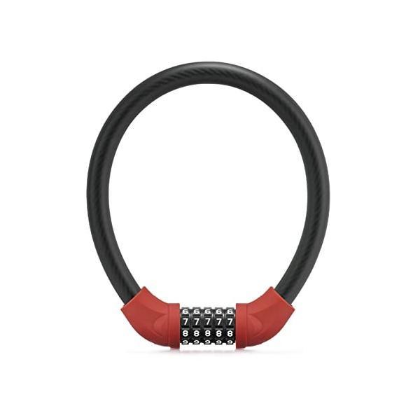 ROCKBROS 自転車 鍵 ダイヤル式 ワイヤーロック 5桁 防水 バイク ロック セキュリティロック 盗難防止 高切断対抗