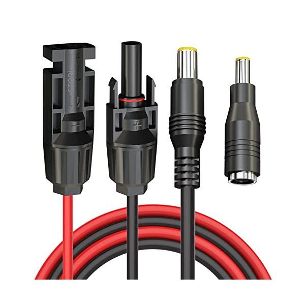 Cleqee 16AWG 1.9m ソーラーパネルから8mmアダプターケーブルDC8mm