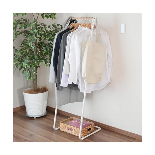他サイト： 山善(YAMAZEN) ハンガーラック L型ハンガー スリム コートハンガー 幅46×奥行44.5×高さ145cm 衣類収納 玄関 シンプル 一の商品画像