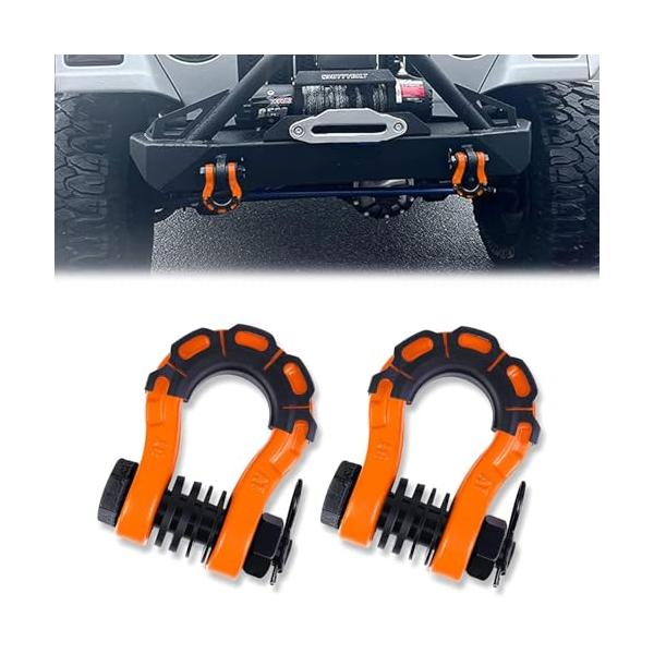 車 シャックル 牽引フック 8ton トレーラー ヒッチ フック Dリング 8トン牽引力 カート トラック オフロード キャンピング 保護カバー