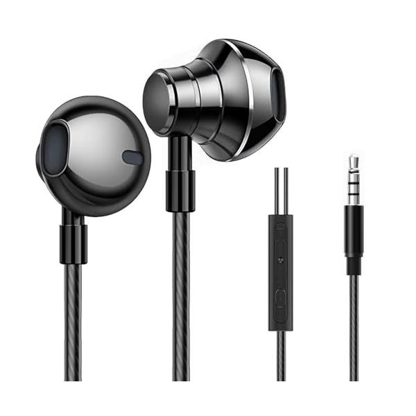 イヤホン 有線 3.5mm ジャック ハイレゾ + HIFI 音質 重低音強化