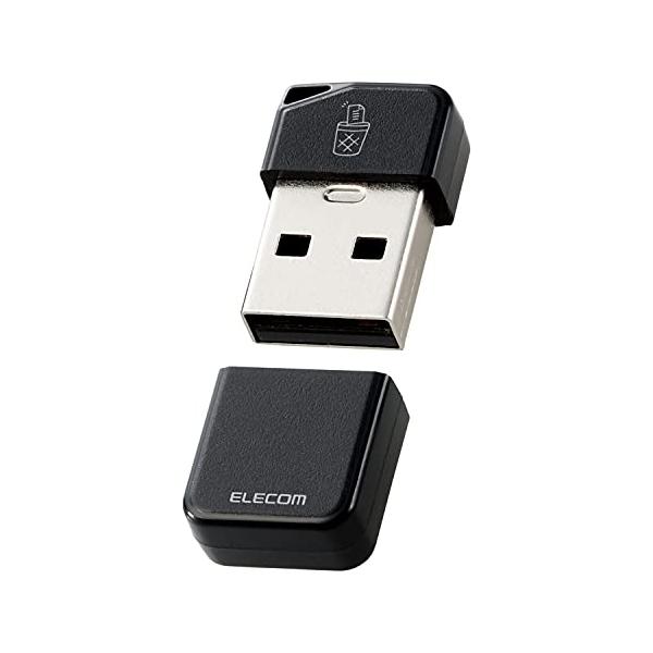 エレコム USBメモリ 32GB USB3.2(Gen1)対応 小型 キャップ付 誤消去防止機能ソフト対応 ブラック MF-USB3032GBK