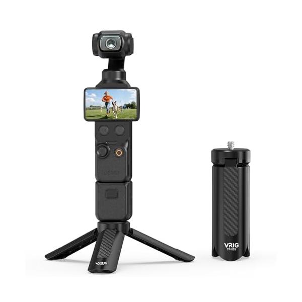 VRIG DJI Osmo ミニ三脚 卓上 スタンド 1/4”ネジ スマホ カメラ ジンバル スタンド 折りたたみ 小型 軽量 ハンドグリップ