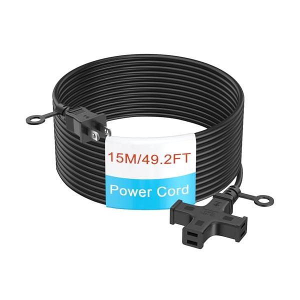 延長コード 15m 3個口 屋外 HITRENDS 電源コード 15m 電源タップ 3個口 3分岐 コンセント 1500W 防雨型 防水 ソフト