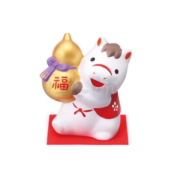 薬師窯(yakushigama) 錦彩 招福 午 (瓢箪持ち) 58 2026年 令和8年 干支