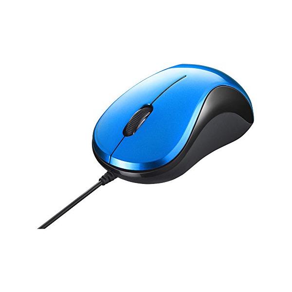 バッファロー BUFFALO 有線 BlueLED 静音 3ボタンマウス ブルー BSMBU108BL