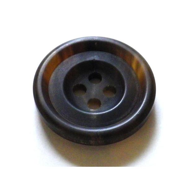 本水牛ボタン 15mm 濃茶色 スーツの袖ボタンに最適 都会的な艶消しの水牛 No.530DMB　