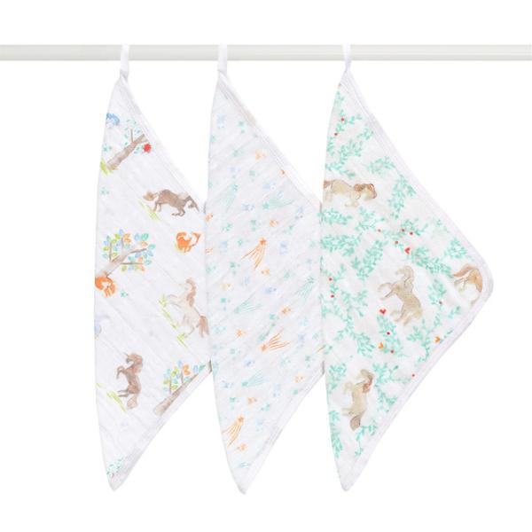 エイデンアンドアネイ (aden+anais) モスリンウォッシュクロスセット タオル イヤー オブ ザ ホース Year of the horse 3枚入り モスリン コットン ウォッシュクロス 出産祝い 出産準備 誕生日 ギフト プレゼ...